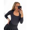 Body dlouhý rukáv dámské (S/M ONE SIZE) ITALSKÁ MÓDA IMPLP2355350060/DU (Velikost S/M/L, Barva Černá)