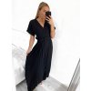 Šaty dlouhé elegantní s páskem krátký rukáv dámské (S/M ONE SIZE) ITALSKÁ MÓDA IMWGB2314647/DU (Velikost S/M/L, Barva béžová)