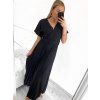 Šaty dlouhé elegantní s páskem krátký rukáv dámské (S/M ONE SIZE) ITALSKÁ MÓDA IMWGB2314647/DU (Velikost S/M/L, Barva béžová)
