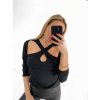 Tričko řádkové dlouhý rukáv dámské (S/M ONE SIZE) ITALSKÁ MÓDA IMWK22EB23047/DU (Velikost S/M/L, Barva bílá)