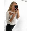 Tričko řádkové dlouhý rukáv dámské (S/M ONE SIZE) ITALSKÁ MÓDA IMWK22EB23047/DU (Velikost S/M/L, Barva bílá)