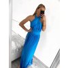 Šaty dlouhé elegantní skládané bez rukávu dámské (S/M ONE SIZE) ITALSKÁ MÓDA IMPGM2322112/DU (Velikost S/M/L, Barva Černá)