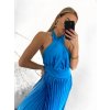Šaty dlouhé elegantní skládané bez rukávu dámské (S/M ONE SIZE) ITALSKÁ MÓDA IMPGM2322112/DU (Velikost S/M/L, Barva Černá)