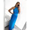 Šaty dlouhé elegantní skládané bez rukávu dámské (S/M ONE SIZE) ITALSKÁ MÓDA IMPGM2322112/DU (Velikost S/M/L, Barva Černá)
