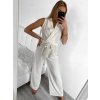 Overal dlouhý elegantní bez rukávu dámský (S/M ONE SIZE) ITALSKÁ MÓDA IMWK2323667/DU (Velikost S/M/L, Barva béžová)