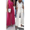 Overal dlouhý elegantní bez rukávu dámský (S/M ONE SIZE) ITALSKÁ MÓDA IMWK2323667/DU (Velikost S/M/L, Barva béžová)