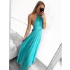 Šaty variabilní vázání dlouhé elegantní společenské dámské (S/M/L/XL ONE SIZE) ITALSKÁ MÓDA IMPBB23A11791/DU (Velikost L/XL, Barva modrá azurová)