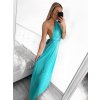Šaty variabilní vázání dlouhé elegantní společenské dámské (S/M/L/XL ONE SIZE) ITALSKÁ MÓDA IMPBB23A11791/DU (Velikost L/XL, Barva modrá azurová)