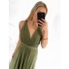 Šaty variabilní vázání dlouhé elegantní společenské dámské (S/M/L/XL ONE SIZE) ITALSKÁ MÓDA IMPBB23A11791/DU (Velikost L/XL, Barva modrá azurová)