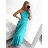 Šaty variabilní vázání dlouhé elegantní společenské dámské (S/M/L/XL ONE SIZE) ITALSKÁ MÓDA IMPBB23A11791/DU (Velikost L/XL, Barva modrá azurová)