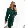 Šaty košilové s páskem dlouhý rukáv dámské (S/M ONE SIZE) ITALSKá MóDA IM423150/DU (Velikost S/M/L, Barva Černá)