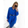 Šaty košilové s páskem dlouhý rukáv dámské (S/M ONE SIZE) ITALSKá MóDA IM423150/DU (Velikost S/M/L, Barva Černá)
