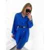 Šaty košilové s páskem dlouhý rukáv dámské (S/M ONE SIZE) ITALSKá MóDA IM423150/DU (Velikost S/M/L, Barva Černá)