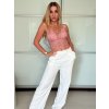 Top croptop krajkový na ramínka dámský (S/M ONE SIZE) ITALSKÁ MÓDA IMPMD233045/DU (Velikost S/M/L, Barva bílá)