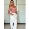 Top croptop krajkový na ramínka dámský (S/M ONE SIZE) ITALSKÁ MÓDA IMPMD233045/DU (Velikost S/M/L, Barva bílá)