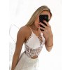 Top croptop krajkový na ramínka dámský (S/M ONE SIZE) ITALSKÁ MÓDA IMPMD233045/DU (Velikost S/M/L, Barva bílá)