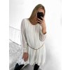 Šaty letní šifonové s páskem dlouhý rukáv dámské (S/M ONE SIZE) ITALSKÁ MÓDA IMW2330281/DU