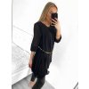 Šaty letní šifonové s páskem dlouhý rukáv dámské (S/M ONE SIZE) ITALSKÁ MÓDA IMW2330281/DU