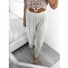 Kalhoty letní dlouhé dámské (S/M ONE SIZE) ITALSKÁ MÓDA IMW2331086/DU (Velikost S/M/L, Barva bílá)