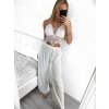 Kalhoty letní dlouhé dámské (S/M ONE SIZE) ITALSKÁ MÓDA IMW2331086/DU