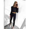 Top sportovní dlouhý rukáv dámská (S/M ONE SIZE) ITALSKÁ MÓDA IMPHD234058/DU (Velikost S/M/L, Barva Černá)