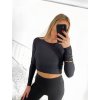 Top sportovní dlouhý rukáv dámská (S/M ONE SIZE) ITALSKÁ MÓDA IMPHD234058/DU (Velikost S/M/L, Barva Černá)