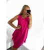 Šaty letní krátké bez rukávu šifonové dámské (S/M/L ONE SIZE) ITALSKÁ MÓDA IM423333/DR (Velikost M/L, Barva Černá)