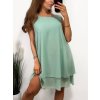 Šaty letní krátké bez rukávu šifonové dámské (S/M/L ONE SIZE) ITALSKÁ MÓDA IM423333/DR (Velikost M/L, Barva Černá)