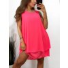 Šaty letní krátké bez rukávu šifonové dámské (S/M/L ONE SIZE) ITALSKÁ MÓDA IM423333/DR (Velikost M/L, Barva Černá)