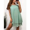 Šaty letní krátké bez rukávu šifonové dámské (S/M/L ONE SIZE) ITALSKÁ MÓDA IM423333/DR (Velikost M/L, Barva Černá)