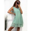 Šaty letní krátké bez rukávu šifonové dámské (S/M/L ONE SIZE) ITALSKÁ MÓDA IM423333/DR (Velikost M/L, Barva Černá)