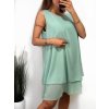 Šaty letní krátké bez rukávu šifonové dámské (S/M/L ONE SIZE) ITALSKÁ MÓDA IM423333/DR (Velikost M/L, Barva Černá)