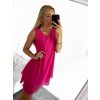 Šaty letní krátké bez rukávu šifonové dámské (S/M/L ONE SIZE) ITALSKÁ MÓDA IM423333/DR (Velikost M/L, Barva Černá)