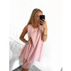 Šaty letní krátké bez rukávu šifonové dámské (S/M/L ONE SIZE) ITALSKÁ MÓDA IM423333/DR (Velikost M/L, Barva Černá)