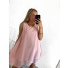 Šaty letní krátké bez rukávu šifonové dámské (S/M/L ONE SIZE) ITALSKÁ MÓDA IM423333/DR (Velikost M/L, Barva Černá)
