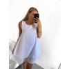 Šaty letní krátké bez rukávu šifonové dámské (S/M/L ONE SIZE) ITALSKÁ MÓDA IM423333/DR (Velikost M/L, Barva Černá)