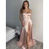 Šaty společenské dlouhé na ramínka  saténové dámské (S/M ONE SIZE) ITALSKÁ MÓDA IMPBB23B23505/DU (Velikost S/M/L, Barva Černá)