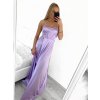 Šaty společenské dlouhé na ramínka  saténové dámské (S/M ONE SIZE) ITALSKÁ MÓDA IMPBB23B23505/DU (Velikost S/M/L, Barva Černá)