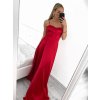 Šaty společenské dlouhé na ramínka  saténové dámské (S/M ONE SIZE) ITALSKÁ MÓDA IMPBB23B23505/DU (Velikost S/M/L, Barva Černá)