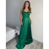 Šaty společenské dlouhé na ramínka  saténové dámské (S/M ONE SIZE) ITALSKÁ MÓDA IMPBB23B23505/DU (Velikost S/M/L, Barva Černá)