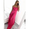 Šaty společenské dlouhé na ramínka  saténové dámské (S/M ONE SIZE) ITALSKÁ MÓDA IMPBB23B23505/DU (Velikost S/M/L, Barva Černá)