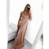 Šaty společenské dlouhé na ramínka  saténové dámské (S/M ONE SIZE) ITALSKÁ MÓDA IMPBB23B23505/DU (Velikost S/M/L, Barva Černá)