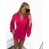 Šaty elegantní mini dlouhý rukáv dámské (S/M ONE SIZE) ITALSKÁ MÓDA IMPBB2323553/DU (Velikost S/M/L, Barva béžová)