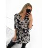 Šaty elegantní košilové s páskem dlouhý rukáv dámské (S/M/L ONE SIZE) ITALSKÁ MÓDA IMWCC231503-1/DR (Velikost M/L, Barva Černá)