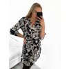 Šaty elegantní košilové s páskem dlouhý rukáv dámské (S/M/L ONE SIZE) ITALSKÁ MÓDA IMWCC231503-1/DR (Velikost M/L, Barva Černá)