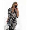 Šaty elegantní košilové s páskem dlouhý rukáv dámské (S/M/L ONE SIZE) ITALSKÁ MÓDA IMWCC231503-1/DR (Velikost M/L, Barva Černá)