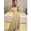 Šaty dlouhé elegantní skládané na ramínka dámské (S/M ONE SIZE) ITALSKÁ MÓDA IMPMD233570a/DR (Velikost S/M/L, Barva béžová)