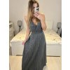 Šaty dlouhé elegantní skládané na ramínka dámské (S/M ONE SIZE) ITALSKÁ MÓDA IMPMD233570a/DR (Velikost S/M/L, Barva béžová)
