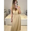 Šaty dlouhé elegantní skládané na ramínka dámské (S/M ONE SIZE) ITALSKÁ MÓDA IMPMD233570a/DR (Velikost S/M/L, Barva béžová)