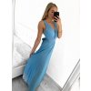 Šaty dlouhé elegantní skládané na ramínka dámské (S/M ONE SIZE) ITALSKÁ MÓDA IMPMD233570a/DR (Velikost S/M/L, Barva béžová)